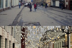 Москва в 90-х и начале 00-х / сейчас