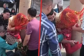 "Такие у нас традиции": жених привязал любимую к столбу
