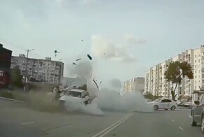Взрыв автомобиля с ГБО в Крыму