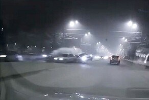 Момоент массового ДТП в Новокузнецке