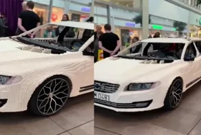 Мужчина собрал из конструктора автомобиль в натуральную величину