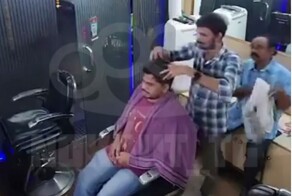 Барбер хотел сделать массаж клиенту, но что то пошло не так