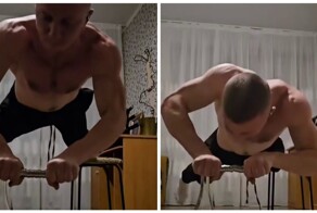 Необычный и сложный вид отжиманий