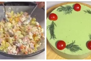 Новогодний чизкейк «Оливье»