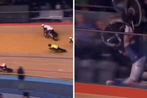 Велогонщицы перелетели через ограждение и врезались в зрителей
