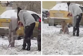 В Москве мать заставила ребёнка стоять босыми ногами на снегу