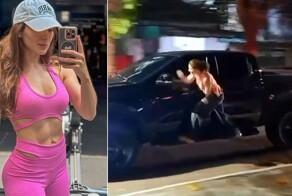 Разъярённая жена запрыгнула на движущийся автомобиль, увидев мужа с любовницей