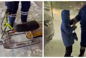 Сотрудники ГАИ остановили 7-летнего мальчика на снегокате в Красноярском крае