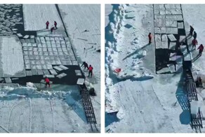 Ледяной тетрис в Китае