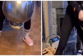 Женщина вытряхнула своего кота из вазы