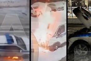 Несколько полицейских машин подожгли в Москве, Санкт-Петербурге и Твери