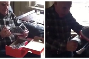 Дедушка в восторге от подарка