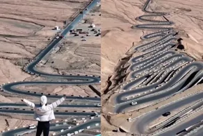 Дорожный ад: на видео попала самая извилистая трасса в мире