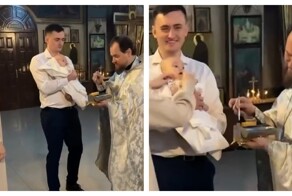 Курьёзный момент во время крещения ребёнка