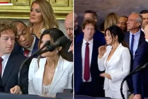 Не мог оторваться: Цукерберг на инаугурации Трампа засмотрелся на декольте спутницы Безоса