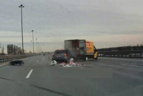 Прилёт в стоящий грузовик на КАДе
