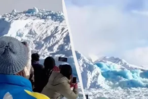 Удивительное зрелище: айсберг перевернулся в Аргентине на глазах у туристов