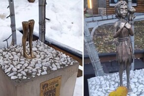 В Кирове сломали фигурку Кикиморы, оставив только ноги