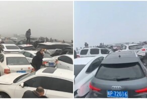 Массовое ДТП в Китае из-за обледенения