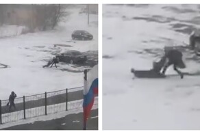 В Комсомольске-на-Амуре детей сдуло ветром по пути в школу