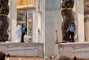 Мигрант-активист в маске осквернил гробницу первого папы римского в Соборе святого Петра в Ватикане