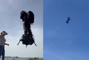 Полет над водой на флайборде