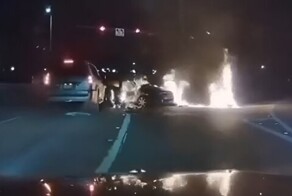 ДТП с байкером на скорости 150 , девушка в машине сгорела заживо. Жесть
