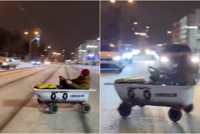 В Екатеринбурге «гонщики» устроили дрифт на ванне