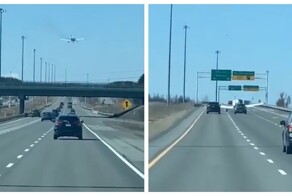 Аварийная посадка самолета на шоссе