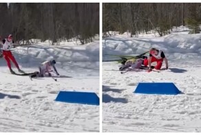 Во время лыжных гонок в Удмуртии один из участников ударил соперника по голове