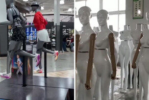 В китайских магазинах теперь можно увидеть роботов-манекенов, которые выпускаются в нескольких вариантах