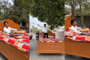 Житель Индии переделал кровать в автомобиль