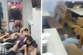 В Москве мигрантов уложили лицом в пол прямо в бане