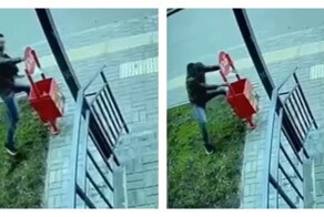 Неадекватный мужчина устроил конфликт с железной урной