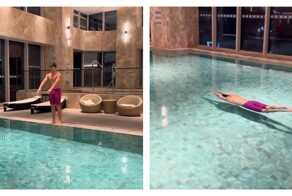 Спортсмен проплыл бассейн, не нарушая водной глади