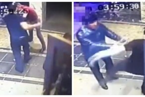 Охранник нокаутировал типа пришедшего в клуб с молотком