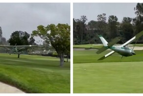 Аварийная посадка самолета попала на видео