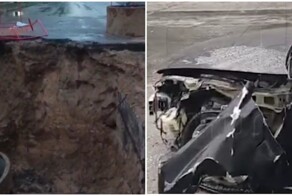 Удирая от полиции перелетел яму и полетел дальше