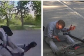 В Екатеринбурге пьяный в стельку самокатчик не справился с управлением и поцеловал бордюр