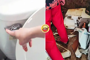 Унитаз взорвался в тот момент, когда мужчина спустил воду из бачка