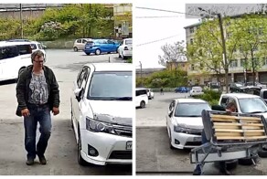 Во Владивостоке автомобилист утащил чужой диван