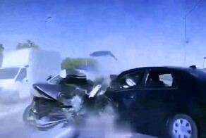 Жутковатое массовое ДТП