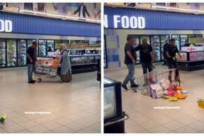 В магазине муж опрокинул тележку с продуктами, так как решил, что жена купила слишком много