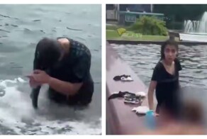 В Новосибирске женщина помыла голову в фонтане