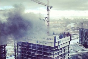 Пожар на стройке Москва-Сити (13 фото + видео)