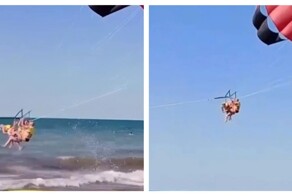 Потерявшая сознание туристка несколько минут летала на парашюте над Черным морем