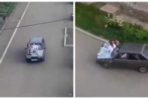 Подросток прокатил на капоте подружек