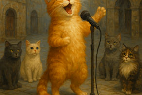 Поёт рыжий кот