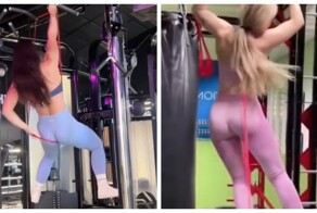 Провал с эластичной резинкой в спортзале