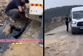 Рабочие меняли масло у спецтехники и сливали отраву прямо в карьер